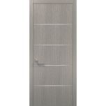 Modern Wood Interior Door with Hardware | Planum 0020 Grey Oak | Single Pre-hung Panel Frame Trims | Bathroom Bedroom Sturdy Doors