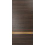 Slab Barn Door Panel | Planum 2010 Chocolate Ash and Aluminum Strips | Sturdy Finished Doors | Pocket Closet Sliding