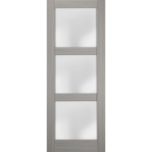 Slab Barn Door Panel | Lucia 2552 Ginger Ash with Frosted Glass | Sturdy Finished Doors | Pocket Closet Sliding