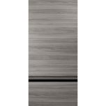 Slab Barn Door Panel | Planum 0012 Ginger Ash and Aluminum Strips | Sturdy Finished Doors | Pocket Closet Sliding