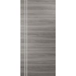 Slab Barn Door Panel | Planum 0310 Ginger Ash and Aluminum Strips | Sturdy Finished Doors | Pocket Closet Sliding