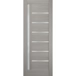 Slab Barn Door Panel | Quadro 4088 Ginger Ash with Frosted Glass | Sturdy Finished Doors | Pocket Closet Sliding