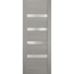 Slab Barn Door Panel | Quadro 4113 Ginger Ash with Frosted Glass | Sturdy Finished Doors | Pocket Closet Sliding