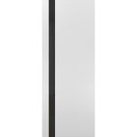 Slab Barn Door Panel | Planum 0040 White Silk with Black Glass | Sturdy Finished Doors | Pocket Closet Sliding