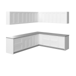 Kitchen Modern Collection White Matte Color Base Size 10x8,5Ft Wide