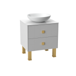 Modern Free Standing Bathroom Vanity with Washbasin | Dune White Matte Collection | Non-Toxic Fire-Resistant MDF