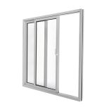 Patio Exterior Metal-Plastic Sliding Doors / Patio 8166 White Silk 64" x 80" Right active door / Tempered Clear Glass Bypass Door