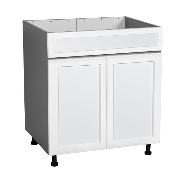 36" Sink Base Cabinets-High Double Door-with Shaker White Matte door