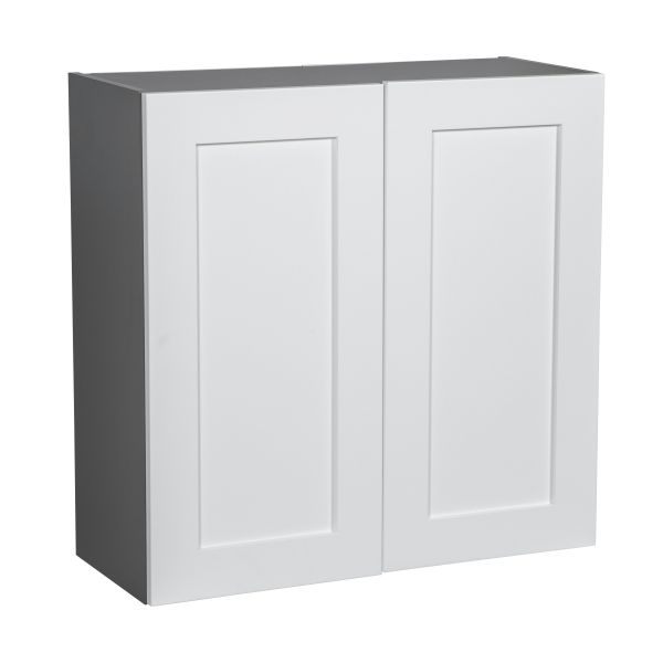 33" x 30" Wall Cabinet-Double Door-with Shaker White Matte door