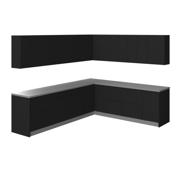 Kitchen Modern Collection Black Color Base Size 10x8,5Ft Wide