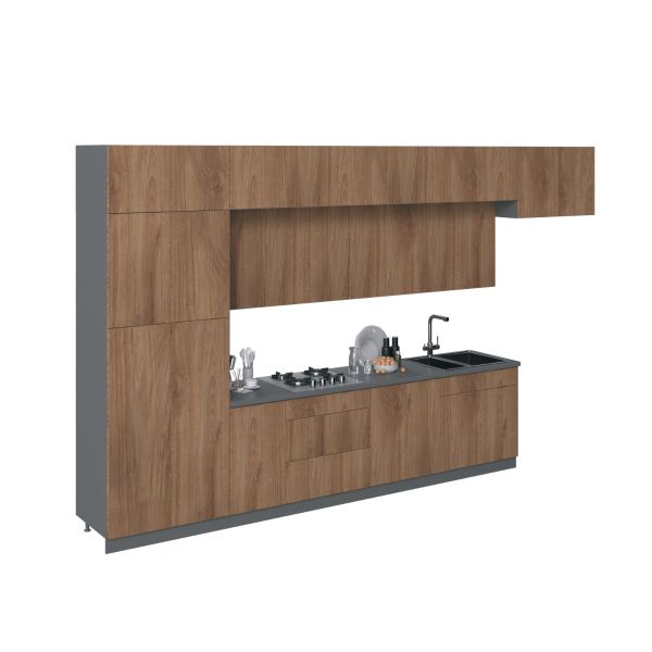Kitchen Serene Collection Natural Teak Color Base Size 15Ft Wide