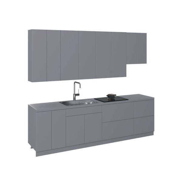 Kitchen Contemporary Collection Gray Color Base Size 9.5Ft Wide
