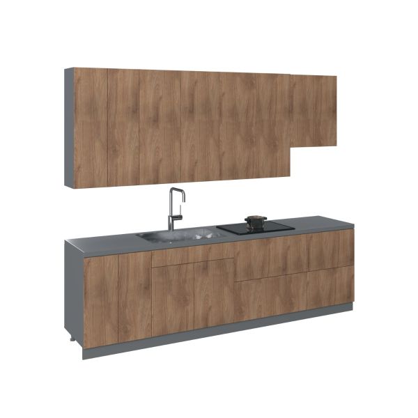 Kitchen Contemporary Collection Natural Teak Color Base Size 9.5Ft Wide