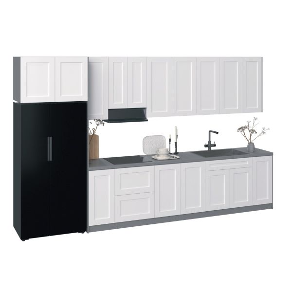 Kitchen Timekeeper Collection White Matte Color Base Size 13Ft Wide