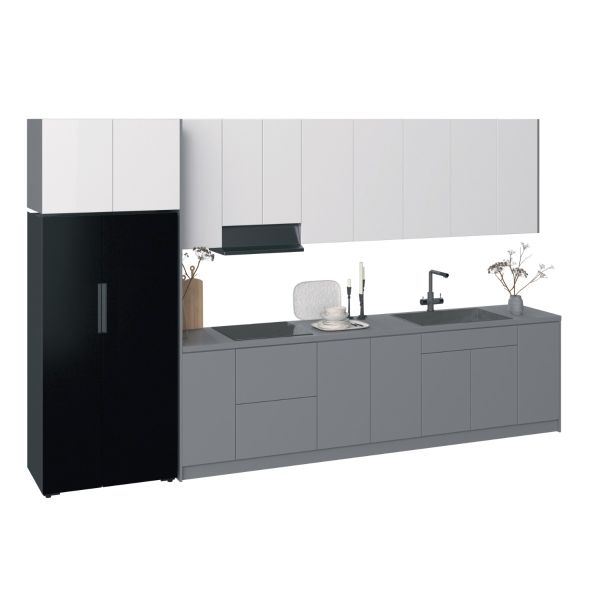 Kitchen Timekeeper Collection Gray & White Gloss Color Base Size 13Ft Wide