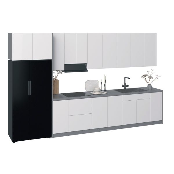Kitchen Timekeeper Collection White Gloss Color Base Size 13Ft Wide