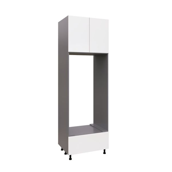 SOC3096DD-DD-GRE Tall Single Oven Cabinets -with White Gloss 3D door