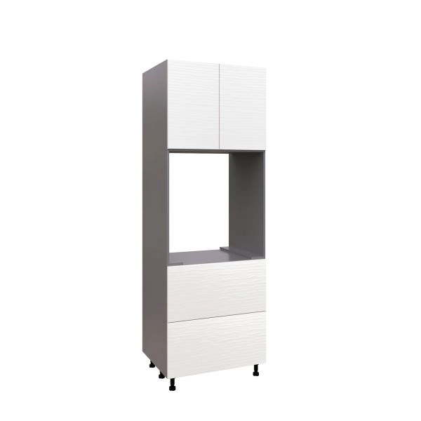 SOC3096DD-DD-GRE Tall Single Oven Cabinets -with White Gloss 3D door